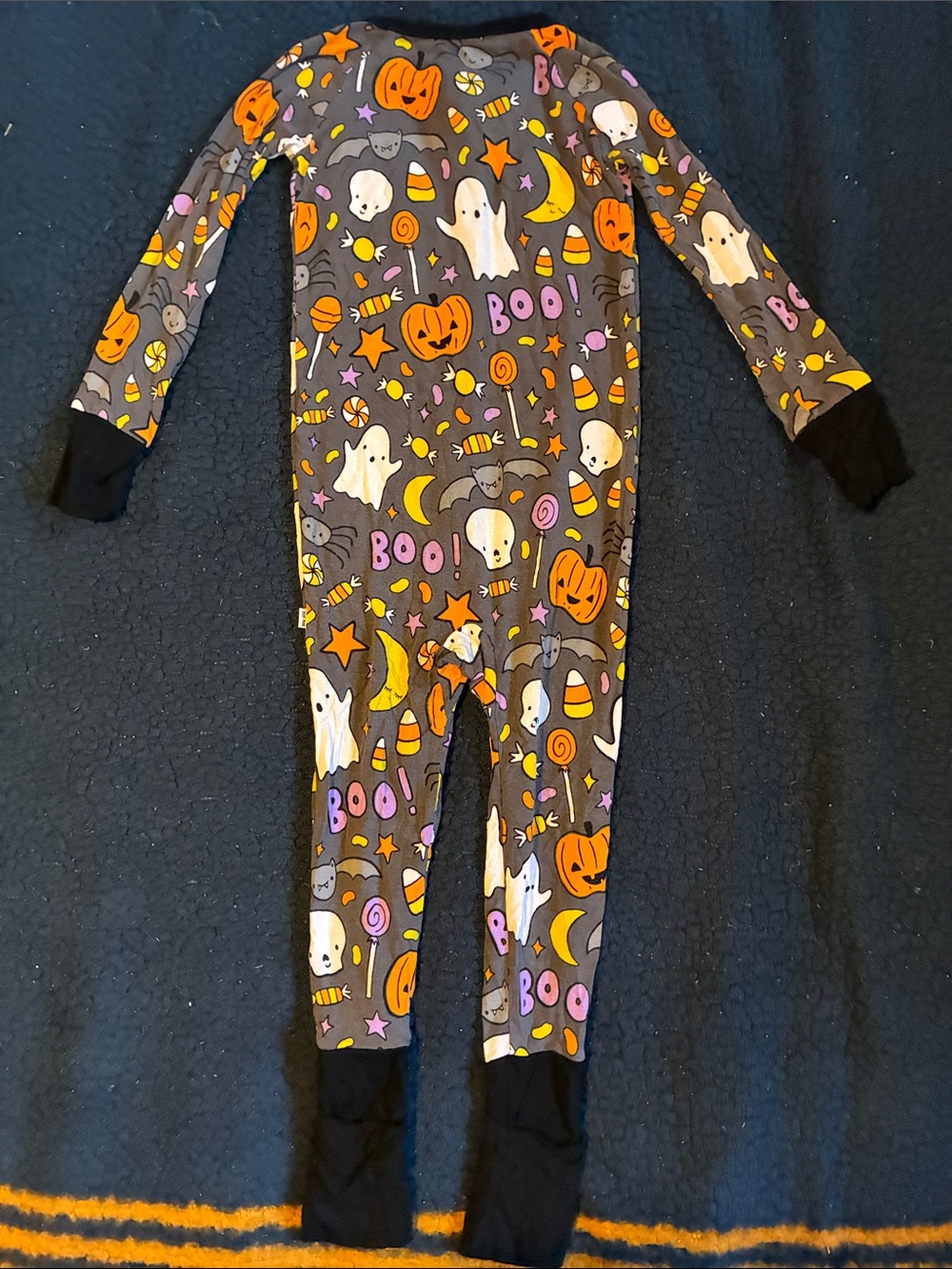 Little sleepies Halloween Ghost & Pumpkin Kids One-Piece Pajamas - Grey - Picture 2 of 3